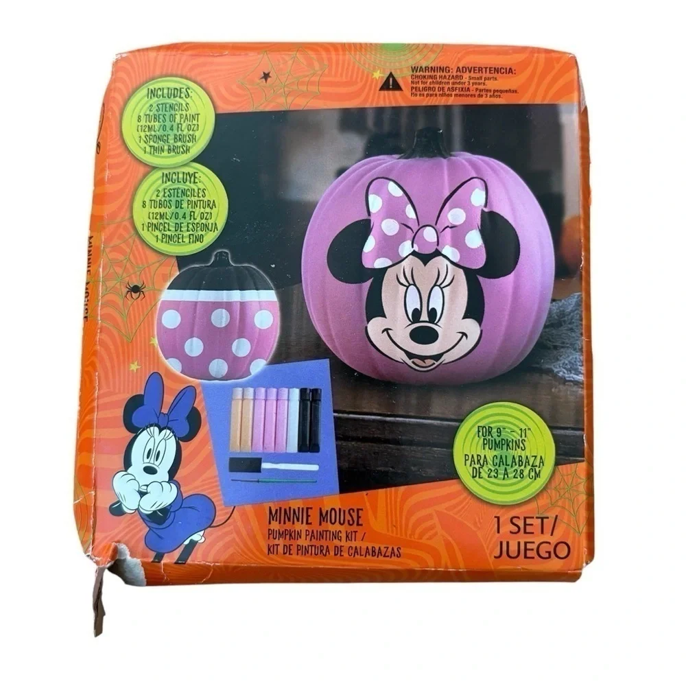 Disney Minnie Mouse Pumpkin Painting Kit Halloween Paint Stencils NEW